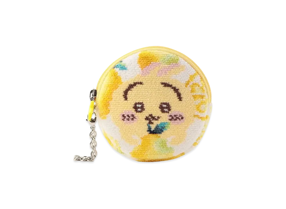 FEILER x Chiikawa Usagi Lemon Dots Circle Pouch "White/Yellow"