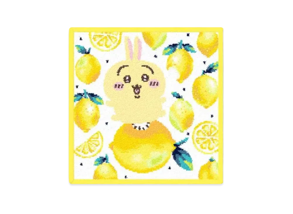 FEILER x Chiikawa Usagi Lemon Dots Handkerchief "White/Yellow"