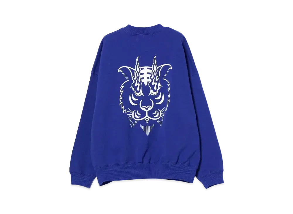 BEAMS T Evisen Skateboards x Takadaongakuseisakujimusho / Tora Evi Logo Crew Sweat "Blue"