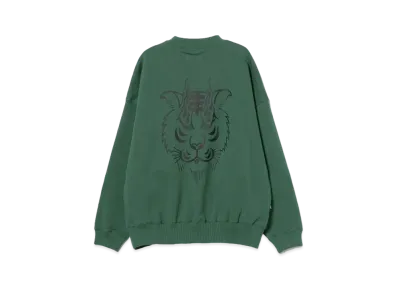 BEAMS T Evisen Skateboards x Takadaongakuseisakujimusho / Tora Evi Logo Crew Sweat "Forest"