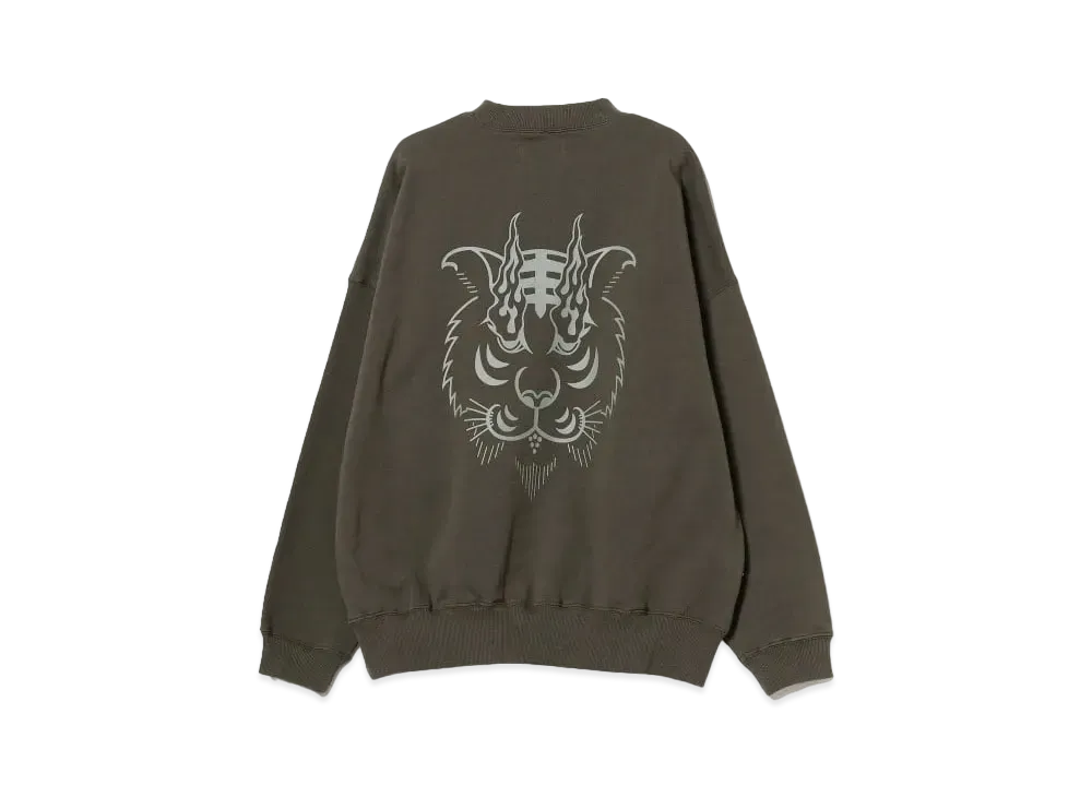 BEAMS T Evisen Skateboards x Takadaongakuseisakujimusho / Tora Evi Logo Crew Sweat "Black"