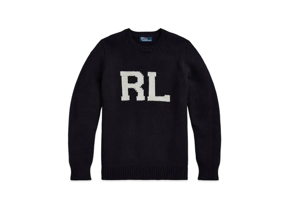 Polo Ralph Lauren Intarsia-Knit RL Wool Sweater "Blue"