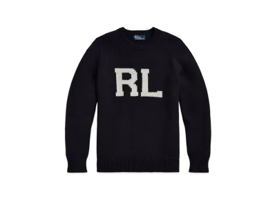 Polo Ralph Lauren Intarsia-Knit RL Wool Sweater "Blue"