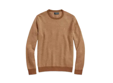 Polo Ralph Lauren Herringbone-Knit Washable Wool Sweater "Brown"