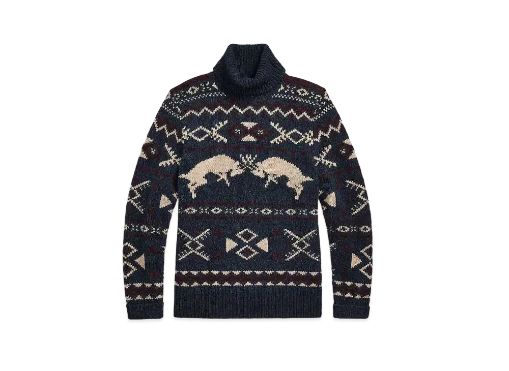 Polo Ralph Lauren Wool Cashmere Turtleneck Sweater "Blue"