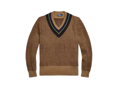 Polo Ralph Lauren Glen Check Wool Cricket Sweater "Brown"