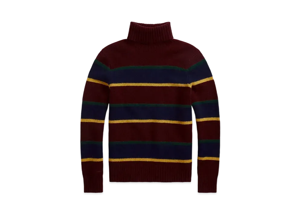 Polo Ralph Lauren Striped Wool-Cashmere Sweater "Red"