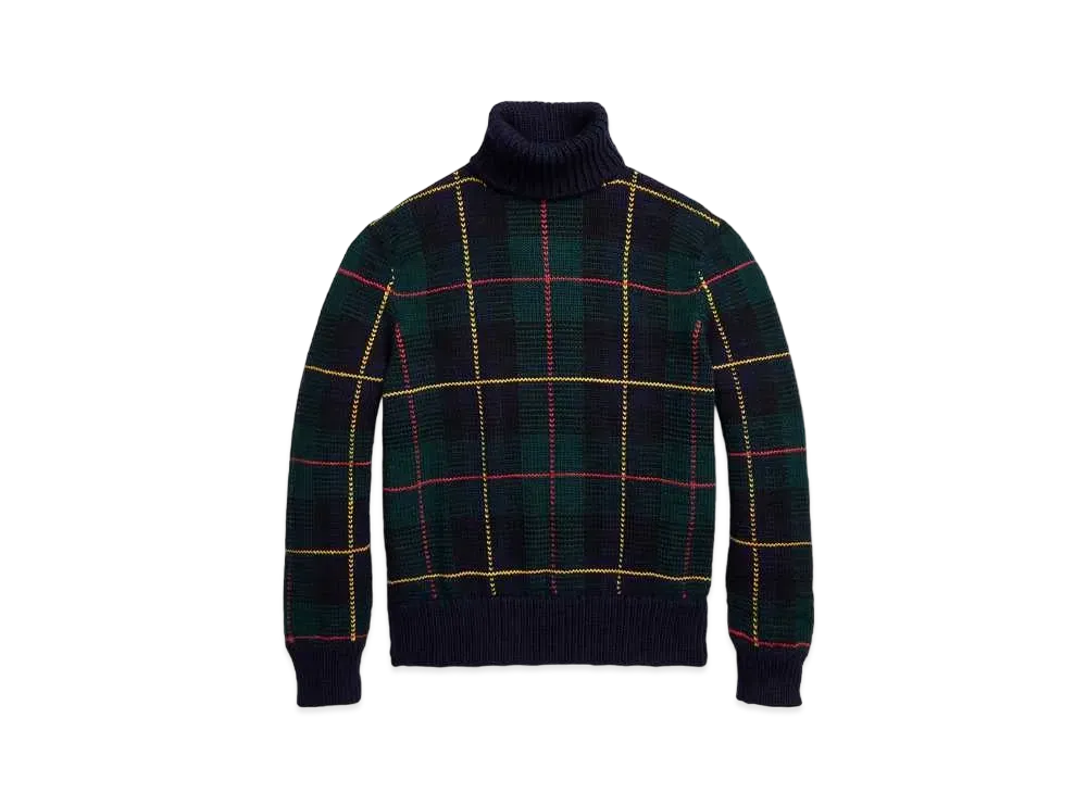 Polo Ralph Lauren Plaid Wool Turtleneck Sweater "Multi"