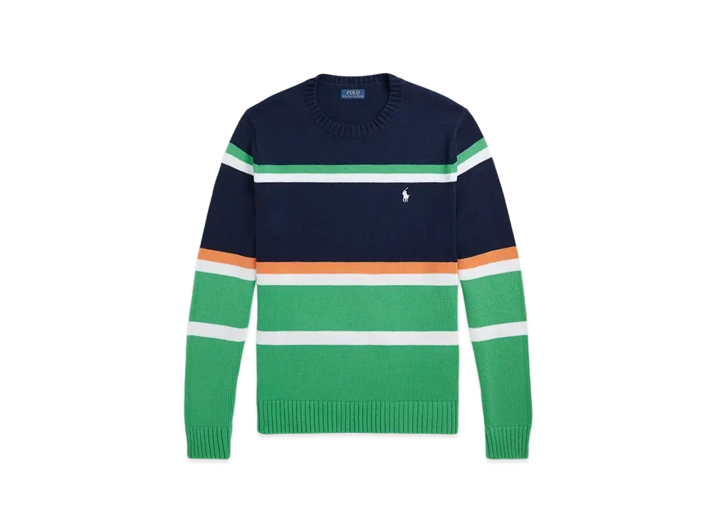 Polo Ralph Lauren Striped Cotton Crewneck Sweater "Multi"