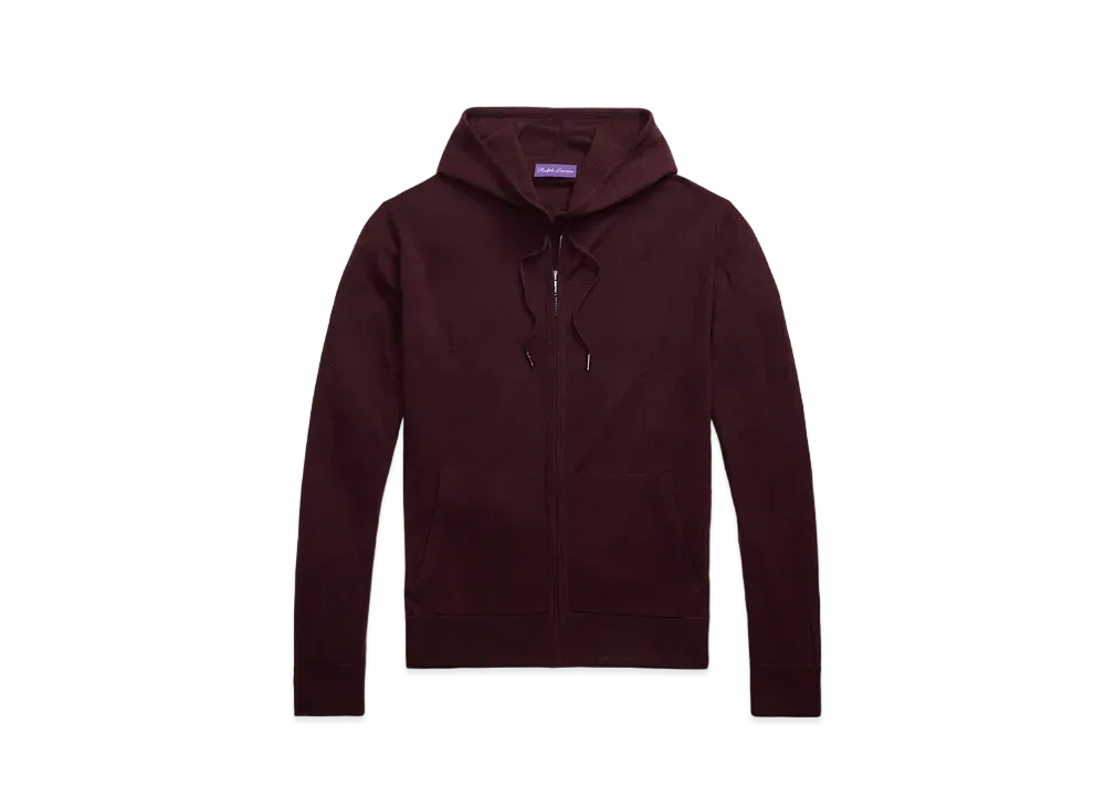 Ralph Lauren Purple Label Wool Cashmere Hooded Sweater "Red"