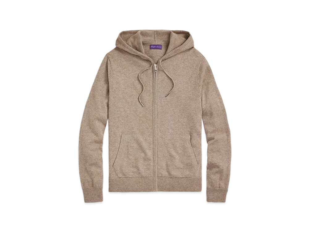 Ralph Lauren Purple Label Wool Cashmere Hooded Sweater "Brown"