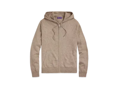 Ralph Lauren Purple Label Wool Cashmere Hooded Sweater "Brown"