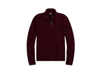 Ralph Lauren Purple Label Cashmere Quarter-Zip Sweater "Red"