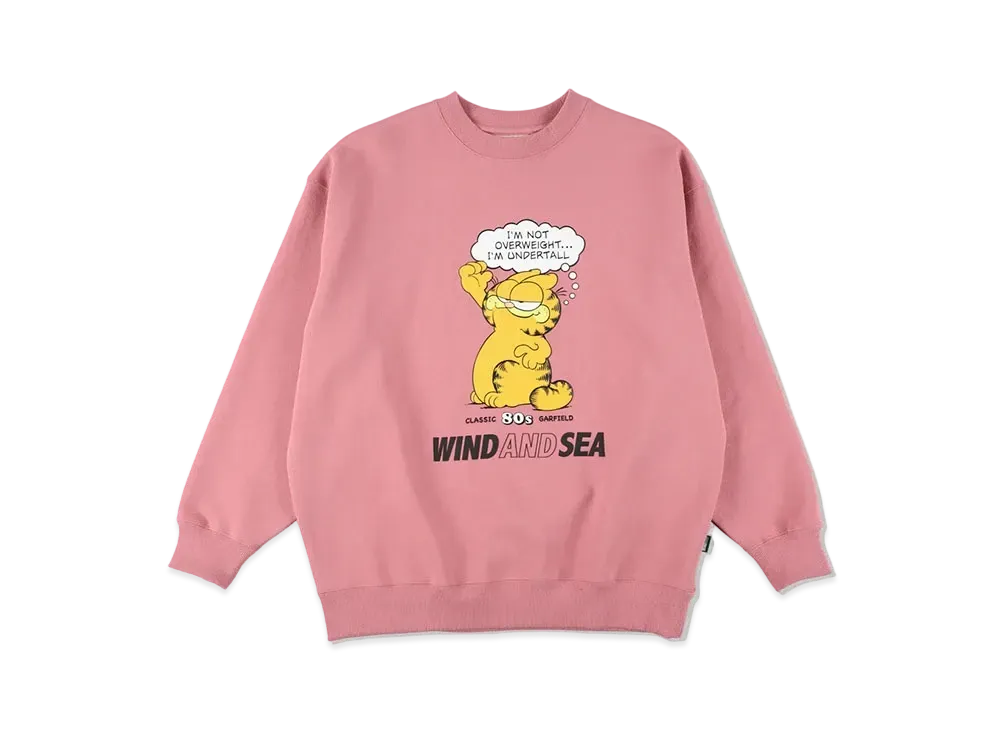 WIND AND SEA x GARFIELD Crew Neck "Pink"