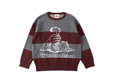 WIND AND SEA x GARFIELD Border Crew Knit "Charcoal"