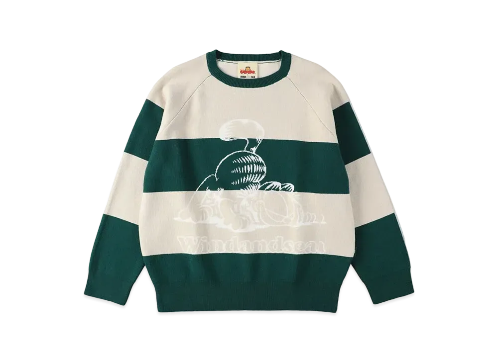 WIND AND SEA x GARFIELD Border Crew Knit "Ivory"