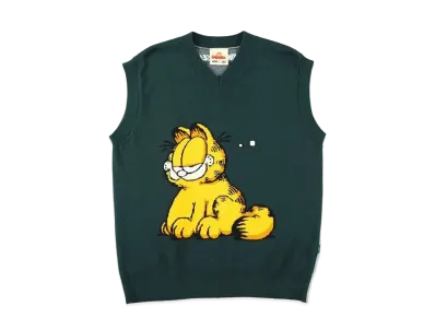 WIND AND SEA x GARFIELD Knit Vest "Green"