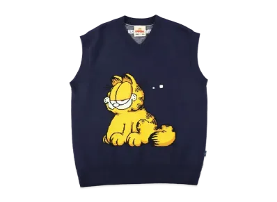 WIND AND SEA x GARFIELD Knit Vest "Navy"