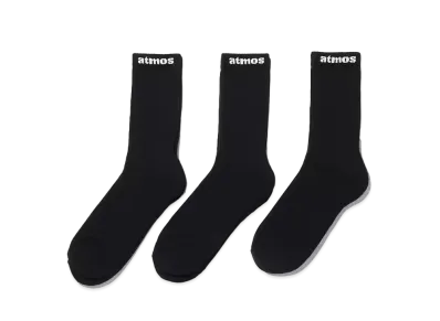 atmos Small Jacquard Logo 3P Socks "Black"