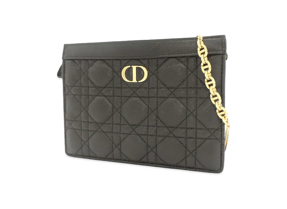 Dior Caro Slim Pouch Black Supple Cannage Calfskin "Black"