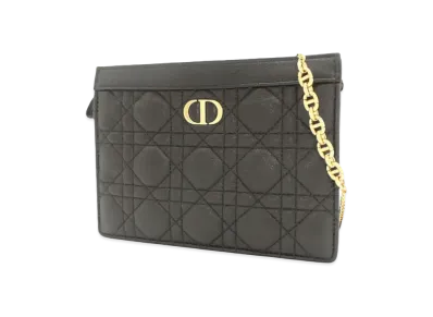 Dior Caro Slim Pouch Black Supple Cannage Calfskin "Black"