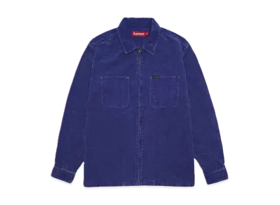 Supreme Washed Corduroy Zip Up Shirt "Blue"