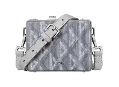 Dior Lock Micro Case Dior CD Diamond Canvas Smooth Calfskin "Gray"