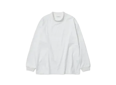 everyone L/S Mock Neck Basic T-Shirt "White"