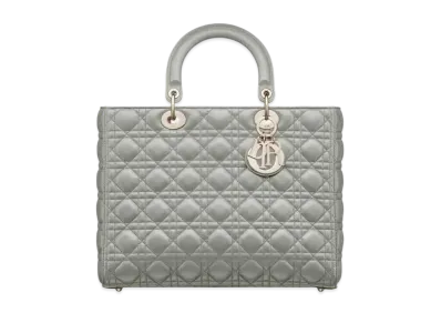 Dior Large Lady Bag Cannage Lambskin "Gray"