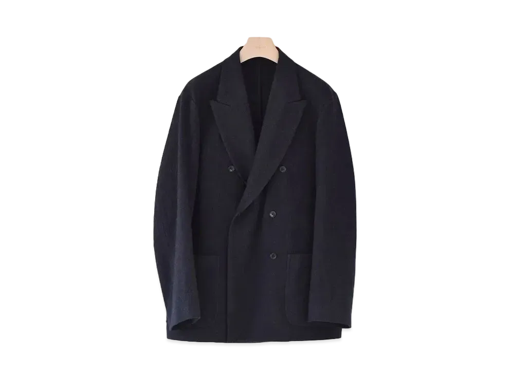COMOLI Refined Wool Double Jacket "Navy"
