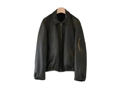 COMOLI Leather Zip Blouson "Brown"