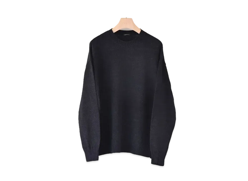 COMOLI Black Crew Neck Knit "Black"