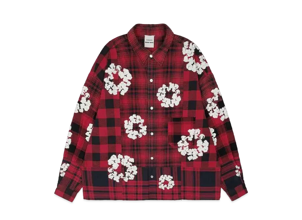 READYMADE x Denim Tears Cotton Wreath Check Shirt "Red"