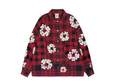 READYMADE x Denim Tears Cotton Wreath Check Shirt "Red"