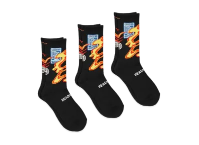 READYMADE Fire Crew Socks Set Of 3 "Black"