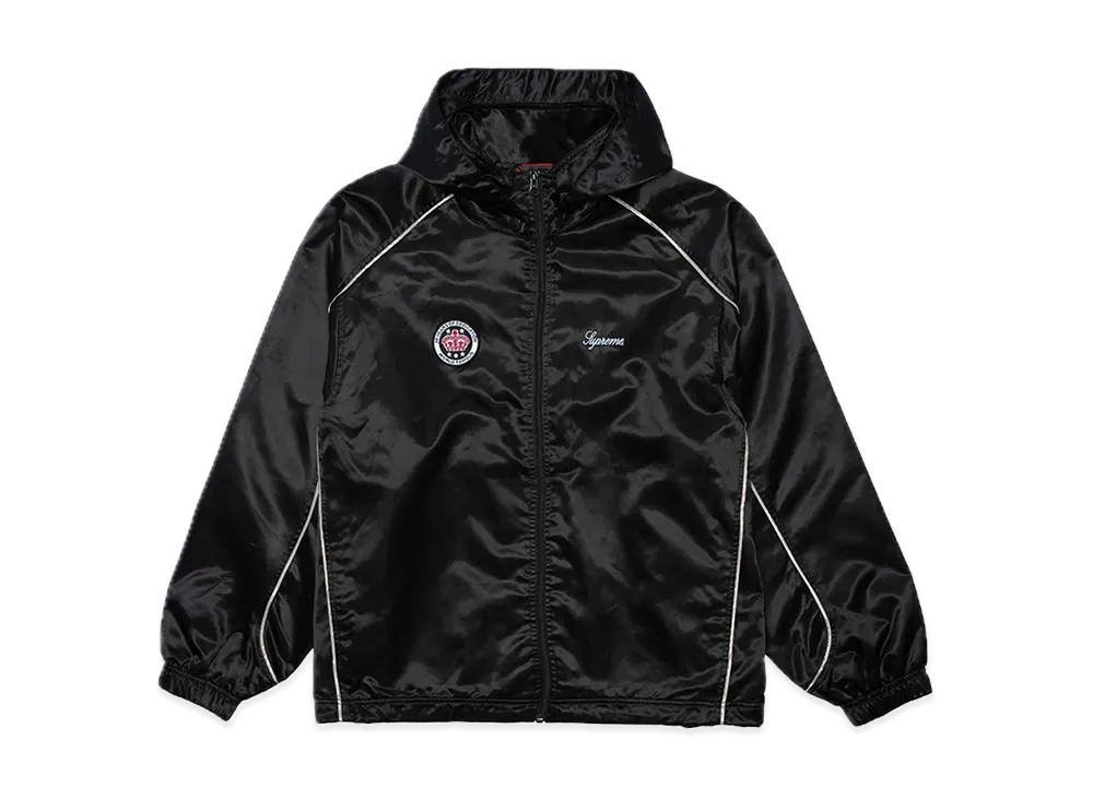 Supreme Satin Hooded Track Jacket "Black"