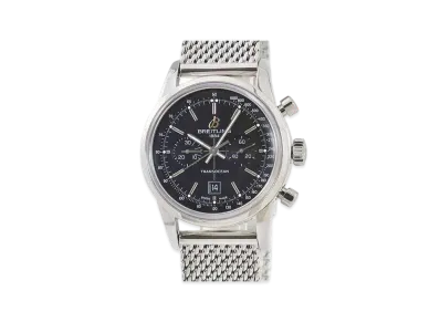 Breitling Transocean Chronograph 38 "Black/Stainless Steel"