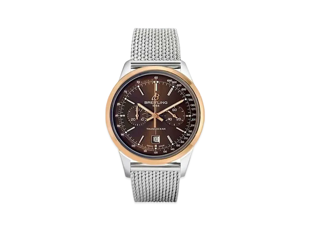 Breitling Transocean Chronograph 38 "Brown/Rose Gold/Stainless Steel"