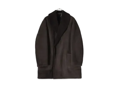 COMOLI Sheepskin Shawl Collar Coat "Brown"