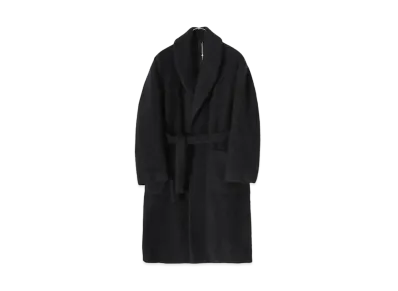 COMOLI Cashmere Shawl Collar Long Coat "Black"