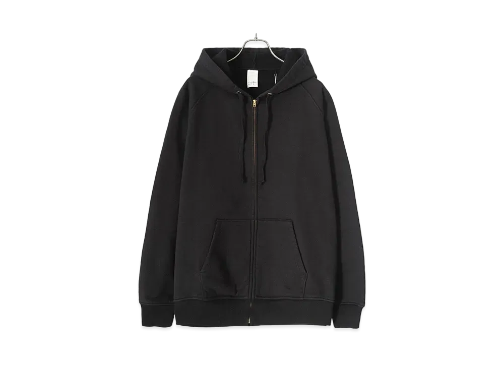 COMOLI Cotton Fleece Zip Parka "Fade Black"