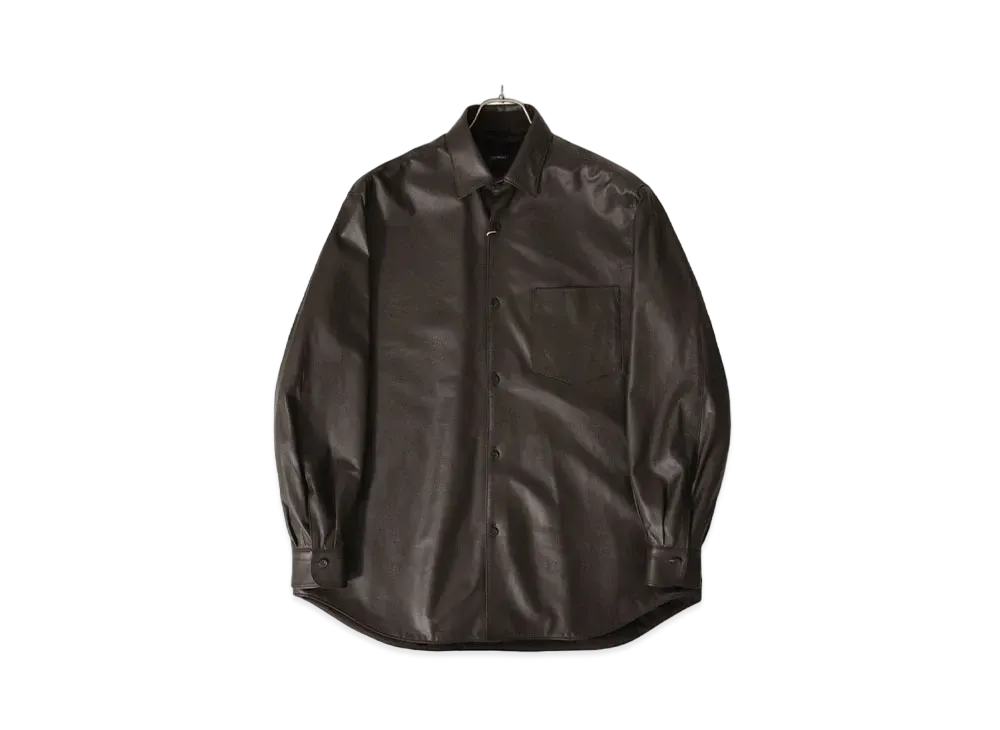 COMOLI Sheepskin Shirt Jacket "Brown"