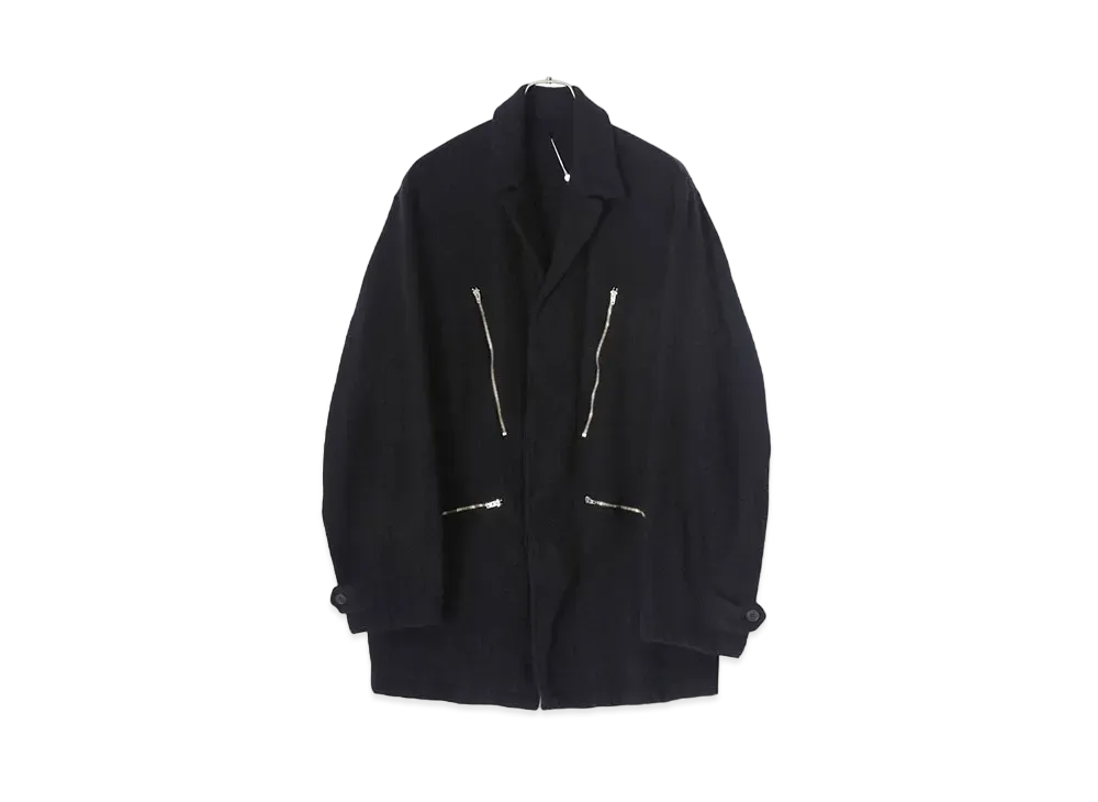 COMOLI Full-Length Wool Military Jacket "Navy"