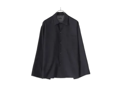 COMOLI Cashmere Japanese Paper Shirt Jacket "Navy"