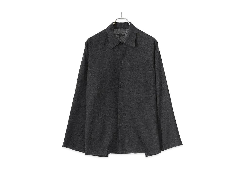 COMOLI Cashmere Japanese Paper Shirt Jacket "Charcoal"