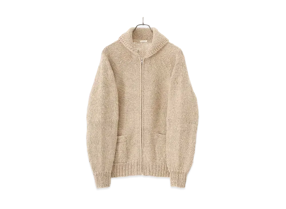 COMOLI Handspun Cashmere Cowichan Knit "Ecru"