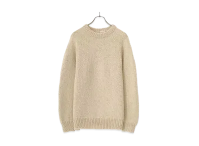 COMOLI Hand Crew Neck Knit "Ecru"