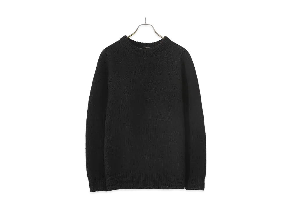 COMOLI Hand Crew Neck Knit "Black"