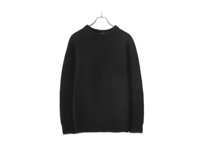 COMOLI Hand Crew Neck Knit "Black"