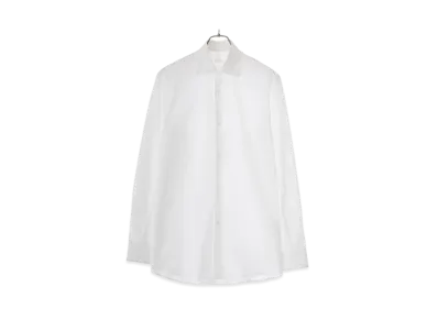 COMOLI Custom Made Twill Dress Shirt "White"